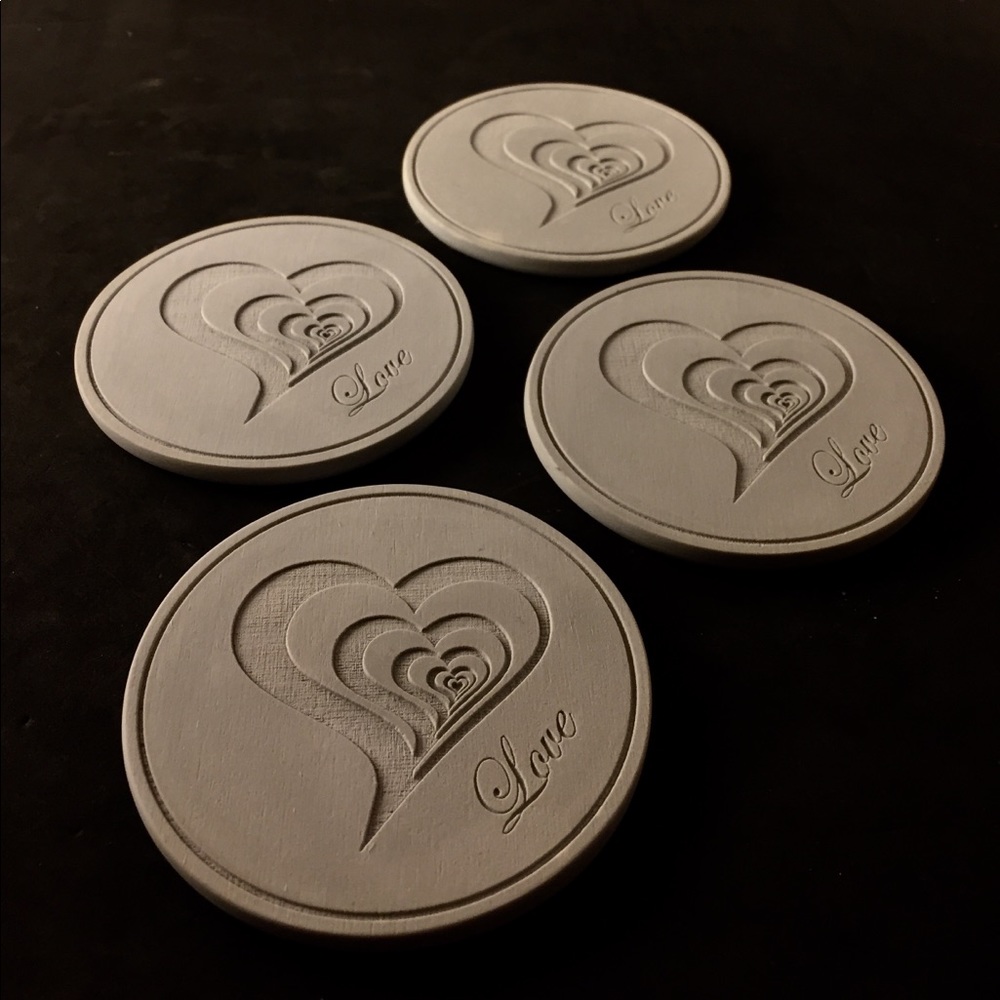 Grey Stone Coasters (4) with Cork base